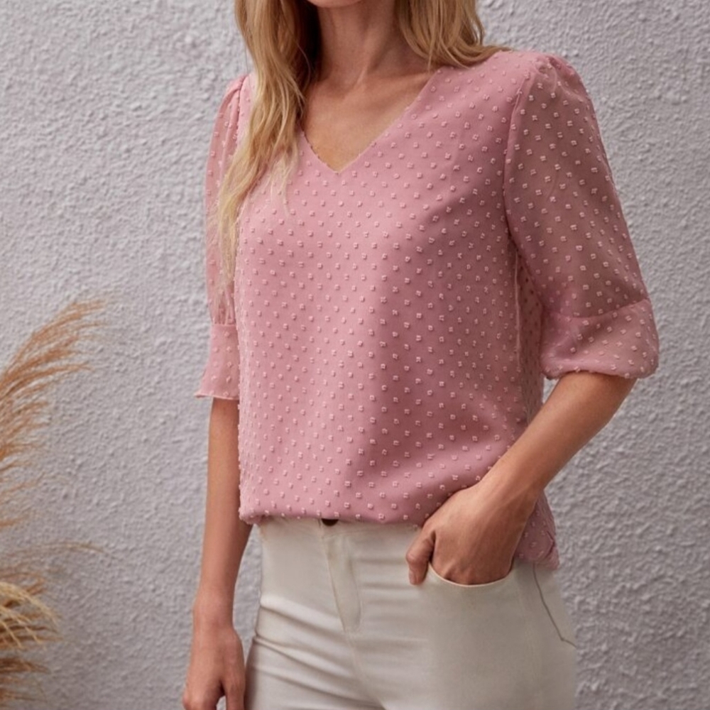 Swiss Dot Blouse Women's Top
